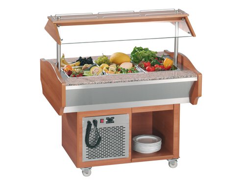 Salatbar Buffettheke Kaltbuffet f�r 3x GN 1/1, rollbar, BTH 119 x 90 x 87 cm
