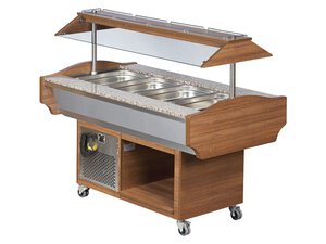 Salatbar Buffettheke Kaltbuffet fr 4x GN 1/1, rollbar,...