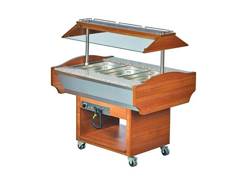 Gastro Buffet Hot W�rmebuffet f�r 3x GN 1/1 1190x890x870mm auf Rollen