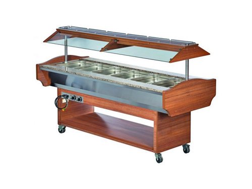 Gastro Buffet Hot W�rmebuffet f�r 6x GN 1/1 2180x890x870mm auf Rollen