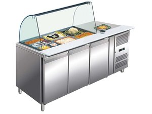 Sandwich Theke Saladette mit Glasaufsatz 1795x700x860mm