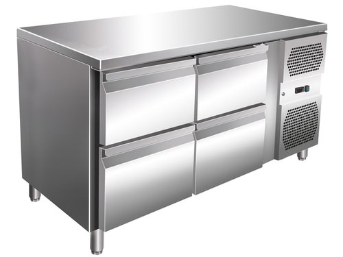 K�hltisch mit 4 Schubladen, 314 Liter, 1360 x 700 x 860 mm