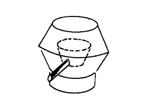 Deflektorhaube mit Ablauf, 430x430x620mm, fr 250er Rohre