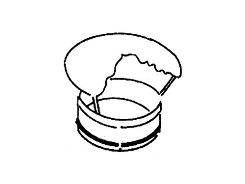 Regenhaube, 450x450x250mm, fr 250er Rohre