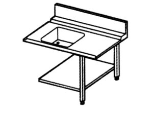 Zulauftisch links, anbaufhig, mit Becken, BTH 1200 x 700...