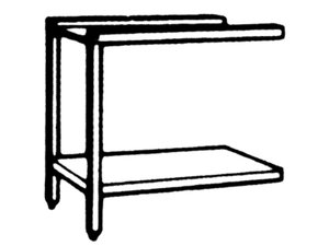 Zu- und Ablauftisch links, anbaufhig, BTH 630 x 520 x 865 mm