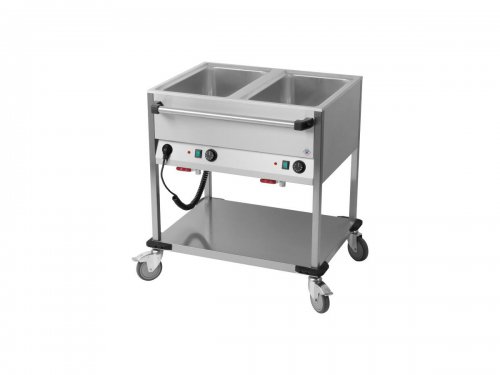 Bain Marie Wagen mit 2 Becken fr 1/1 GN, BTH 850x700x900 mm