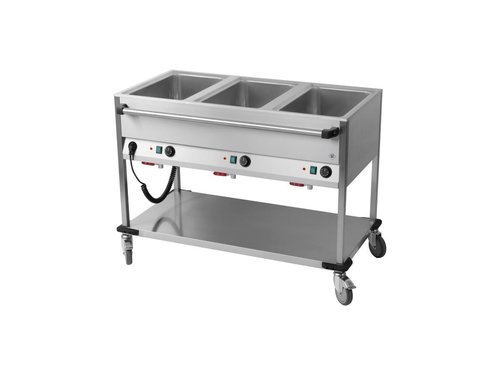 Bain Marie Wagen 3 Becken fr 1/1 GN, 1250x700x900 mm