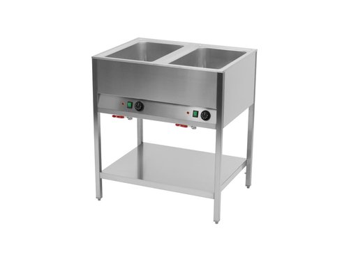 Bain Marie Station, 2x Becken fr 1/1 GN, 800x670x900 mm
