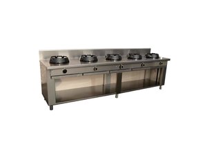 Allgas-Chinaherd 5 Kochstellen 70 kw (5x14kW) Brenner...