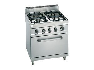 Gasherd mit 4 Flammen mit Backofen 800x700x900 mm 12,4 kW
