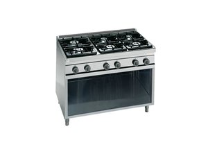 Gasherd 6 Flammen, Pilotflamme, 1200x700x850 mm, 3 x 7...
