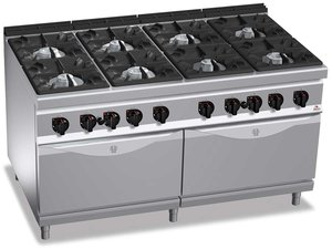 Gasherd 8 Flammen 84,6 KW mit 2 Gasback�fen...