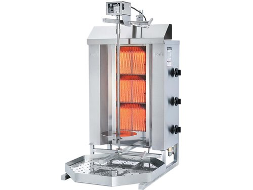 Gas-Gyrosger�t Potis GD3, komplett, mit Fettwanne, 3 Brenner, 10,5 kW, Fl�ssiggas