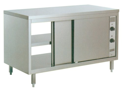 Durchreiche-W�rmeschrank mit Schiebet�ren, Bautiefe 70 cm, ohne Aufkantung, BTH 140 x 70 x 85 cm